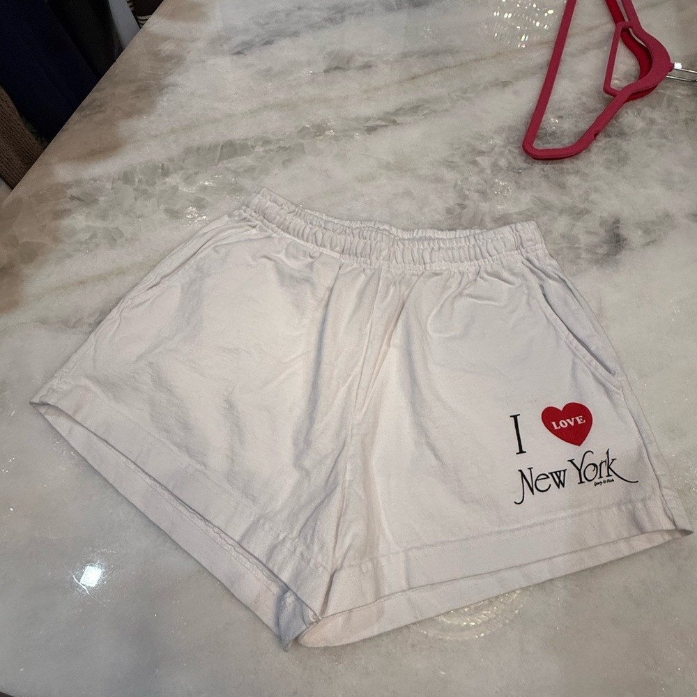 Sporty and rich I Love New York White Women's Cotton Shorts